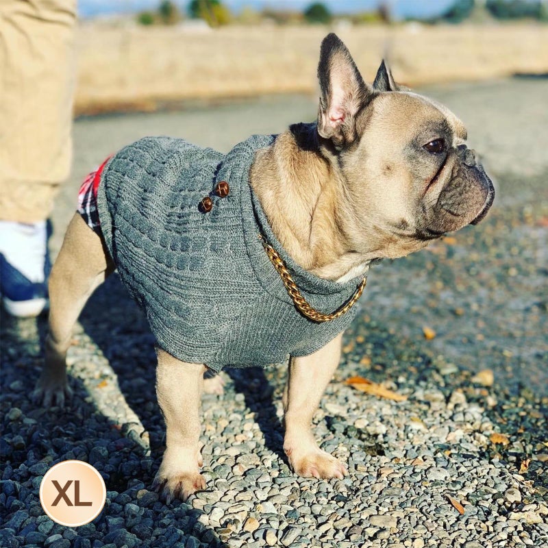 KYEESE Dog Sweater Soft Pullover Dog Sweaters for Medium Dogs Boy Warm Turtleneck Medium Dogs Sweater Stretchy Knitwear Cat Clothes with Gingham Patchwork Thick Pet Coat for Fall Winter Cold Weather - Image 4